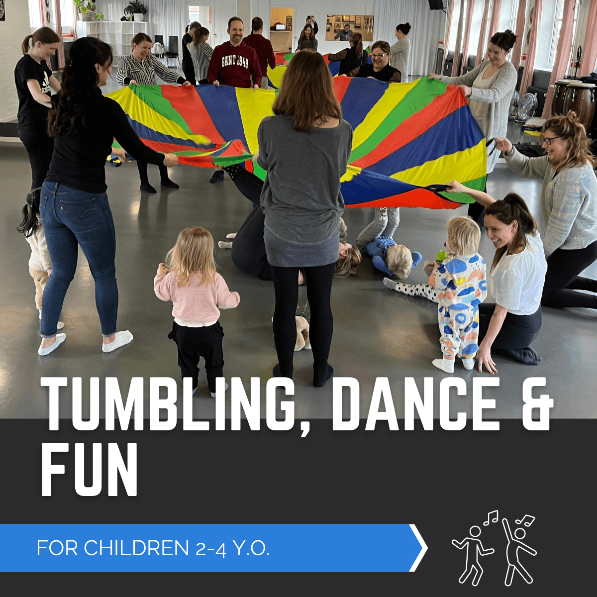 Tumlesjov og Dans, Tumbling, Dance and fun, dans for børn, dance for kids